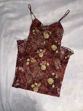 Floral Lace-Trim Slip Dress